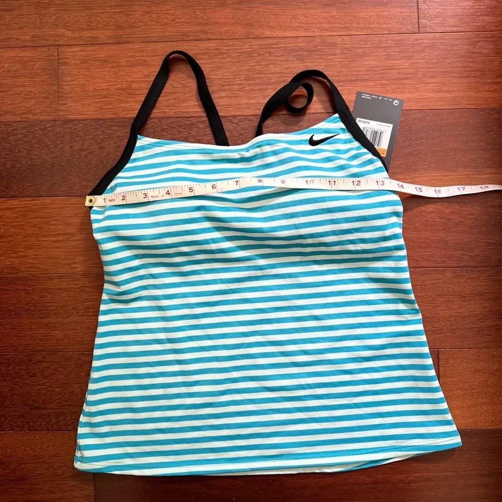NIKE Laser Stripe Racerback Tankini Swimsuit Blue - Picture 8 of 8